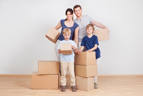 Removal team preparing a house move in Ruislip with boxes and furniture