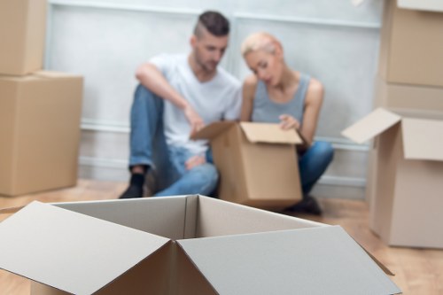 Selection of sturdy boxes and wrapping materials for local moving jobs