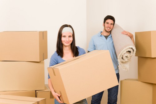 Removal company team following safe work practices